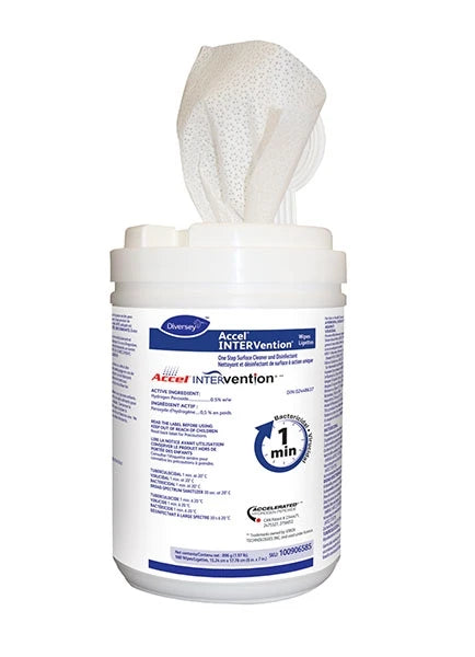 Diversey Accel INTERVention Disinfectant Wipes – 160 Wipes/Tub